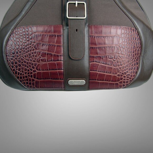 Samsonite Black Label Brown McQueen Women's Boarding Bag Leather Canvas - Picture 9 of 11